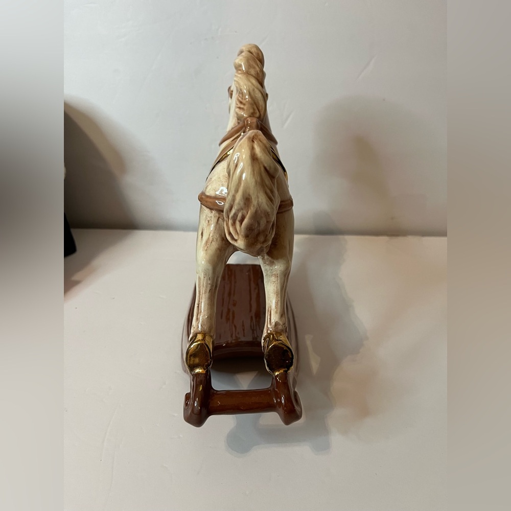 Painted Ceramic Rocking Horse Figurine - Picture 2 of 8